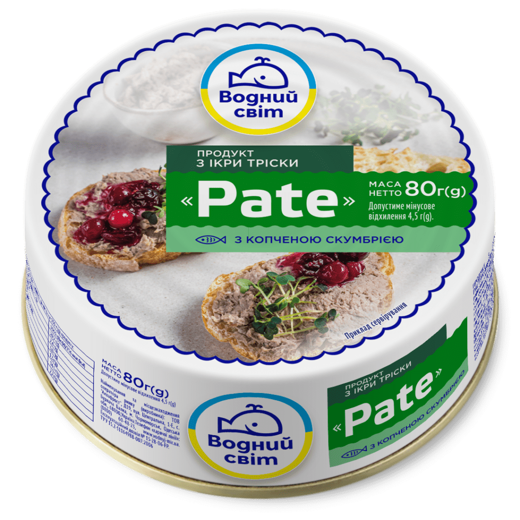Пате з ікри тріски з копченою скумбрією, 80 г