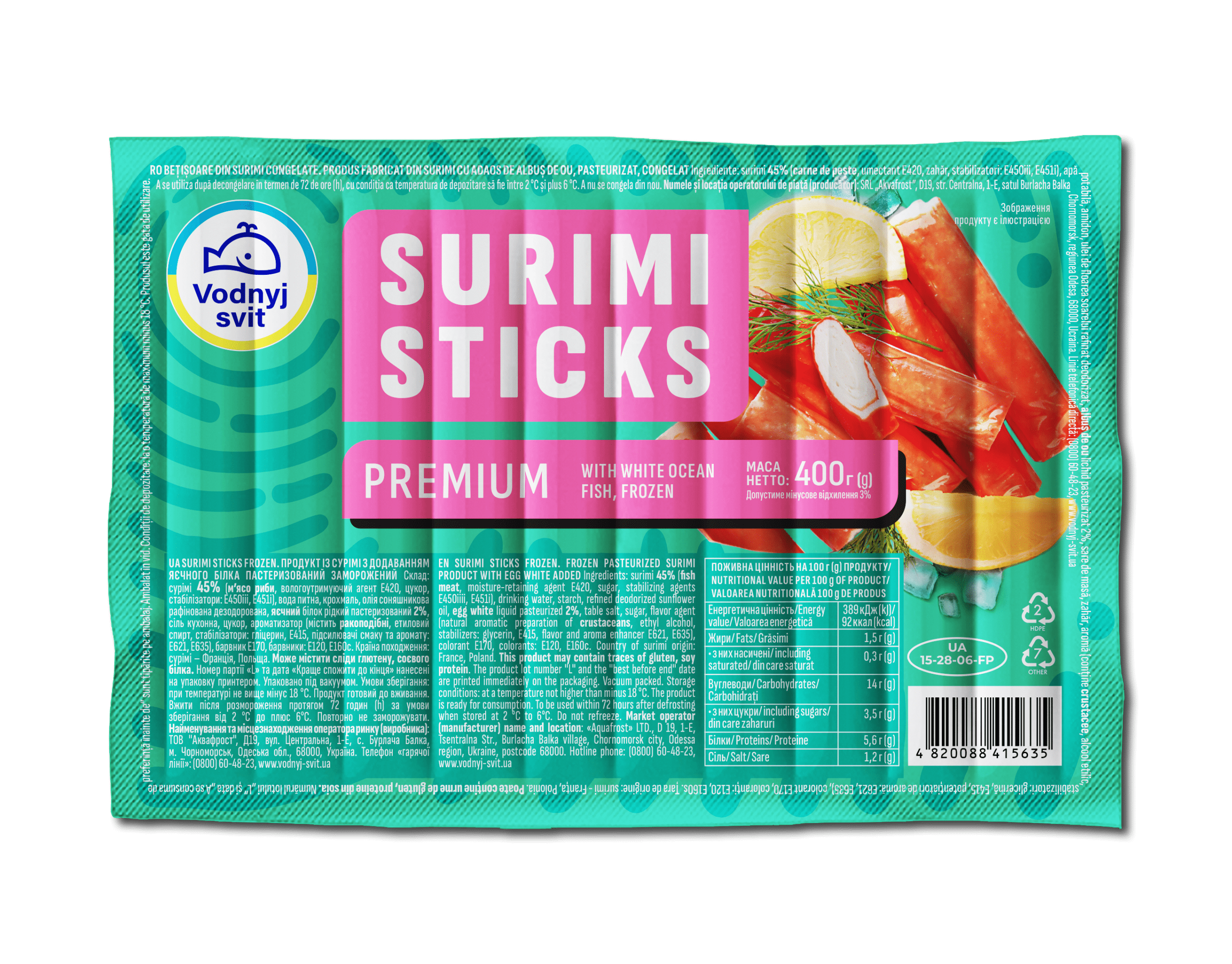 SURIMI STICKS FROZEN, 400г